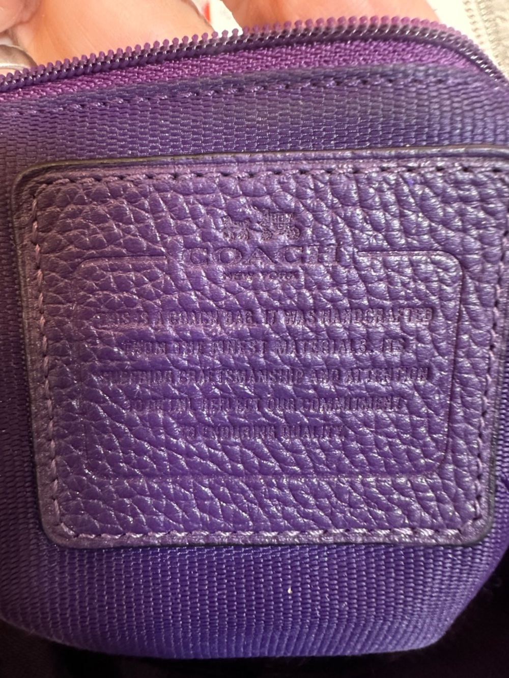 COACH Like New Kelsey Two Toned Blue & Purple Pebbled Leather Satchel - Picture 11 of 15